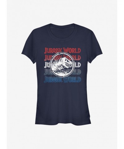 Jurassic Park Logo Repeat Girls T-Shirt $6.18 T-Shirts