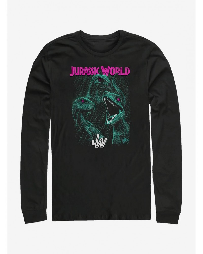 Jurassic Park Bright Raptor Squad Long-Sleeve T-Shirt $13.16 T-Shirts