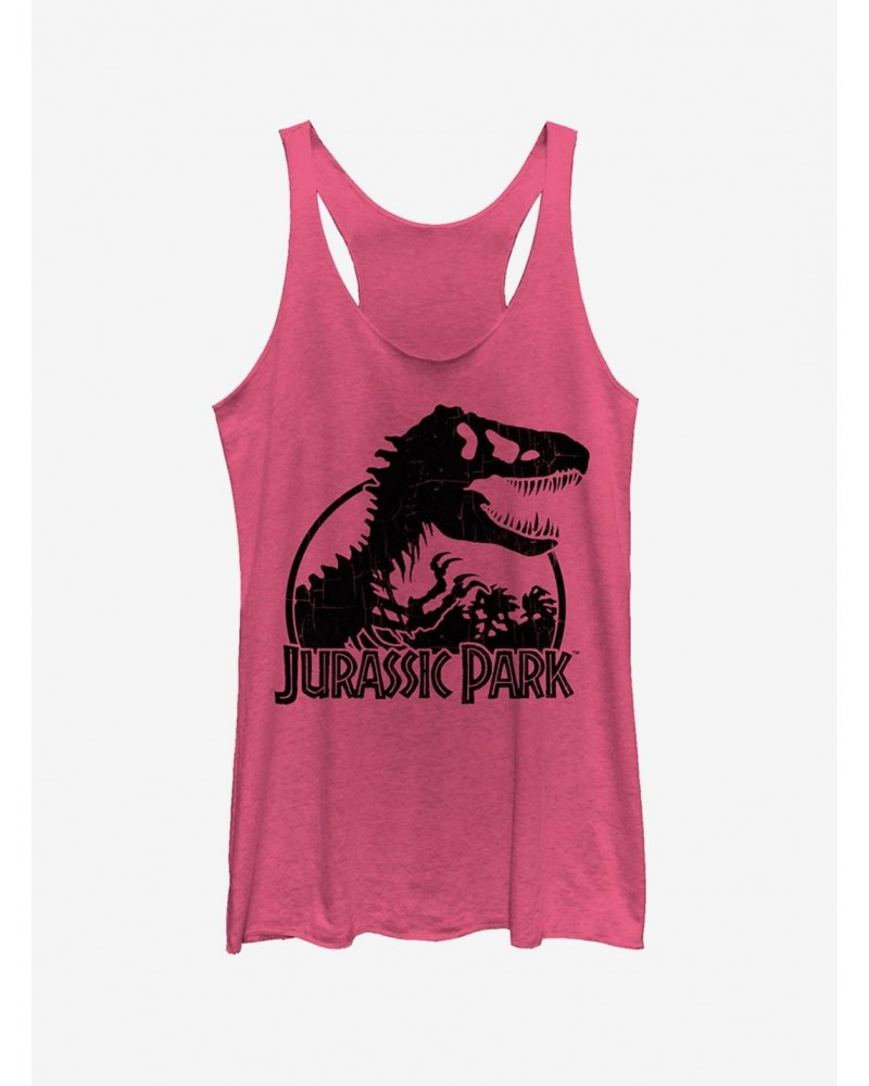 Dino Skeleton Silhouette Logo Girls Tank $7.25 Tanks