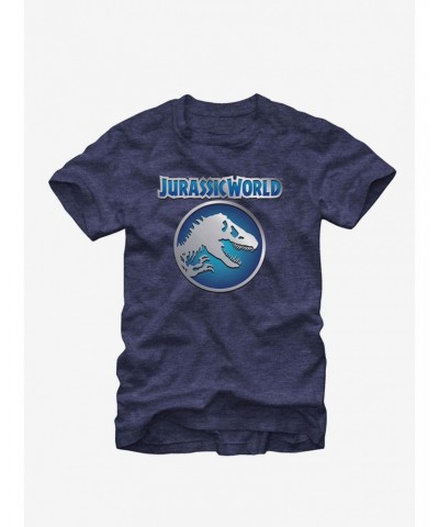 Jurassic World Blue And Silver Logo T-Shirt $5.74 T-Shirts