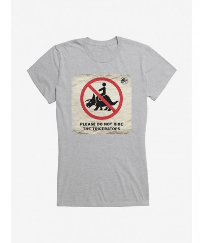 Jurassic World Dominion Do Not Ride Triceratops Girls T-Shirt $6.37 T-Shirts