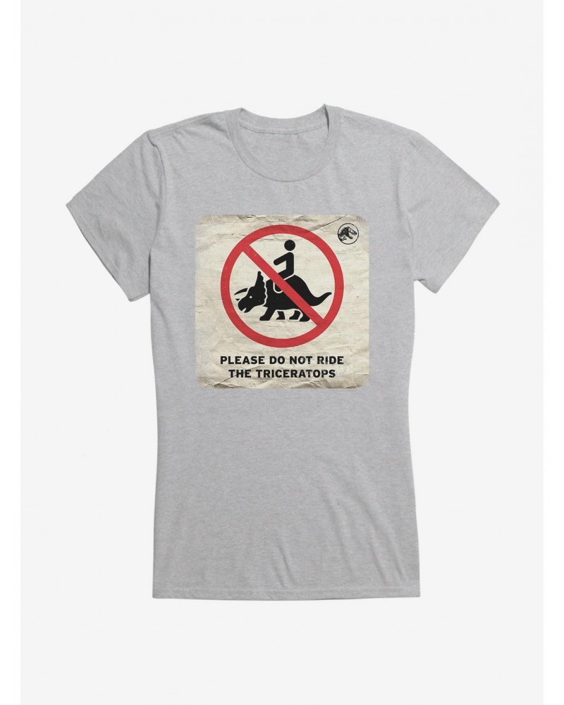 Jurassic World Dominion Do Not Ride Triceratops Girls T-Shirt $6.37 T-Shirts