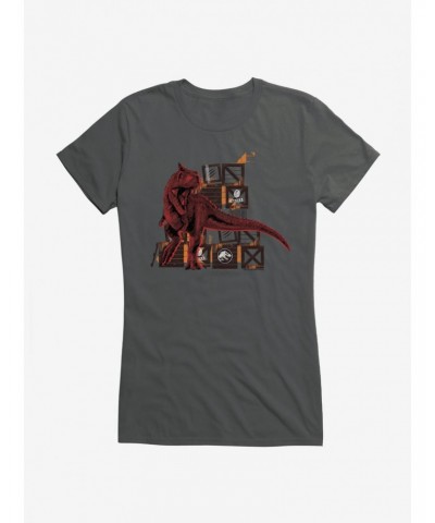 Jurassic World Dominion Raptor Crate Breaking Girls T-Shirt $6.97 T-Shirts