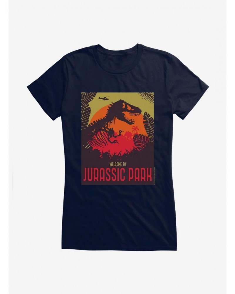 Jurassic Park Welcome Sunset Girls T-Shirt $7.17 T-Shirts