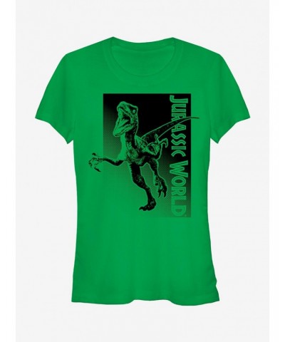 Jurassic World Green Velociraptor Attack Girls T-Shirt $9.16 T-Shirts