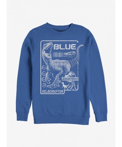 Jurassic Park Raptor Blue Print Sweatshirt $9.45 Sweatshirts