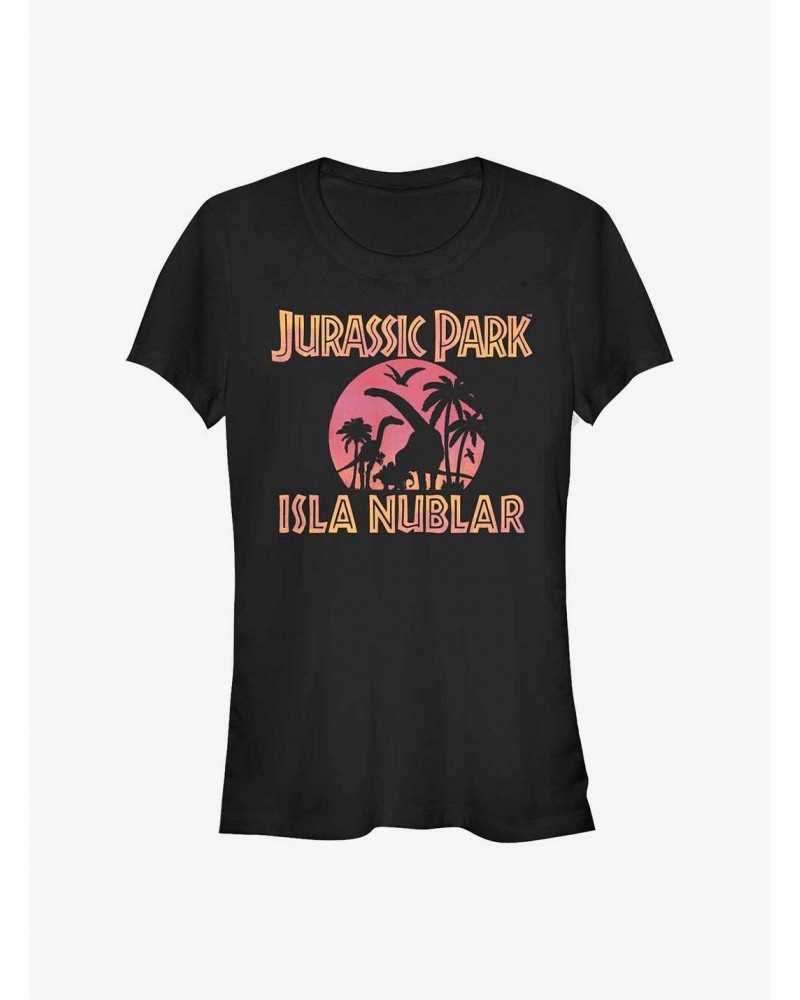 Jurassic Park Isla Nubar Silhouette Girls T-Shirt $7.57 T-Shirts